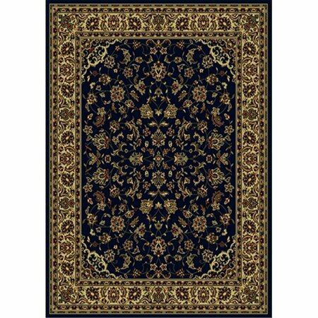 AURIC Castello Rectangular Navy Blue Traditional Italy Area Rug- 6 ft. 7 in. W x 9 ft. 6 in. H AU3179912